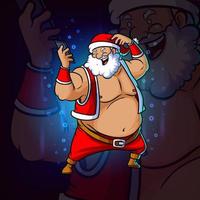 o papai noel gigante com o design do mascote esport do celular vetor