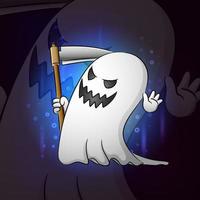 o sorridente fantasma reaper esport mascote design vetor