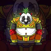 o legal rei do design do logotipo panda esport vetor