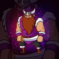 o guerreiro do design do mascote viking esport vetor