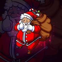 o papai noel com muito design de logotipo esport vetor