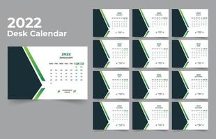 modelo de calendário de mesa. a semana começa na segunda-feira no domingo. conjunto de 12 meses. vetor