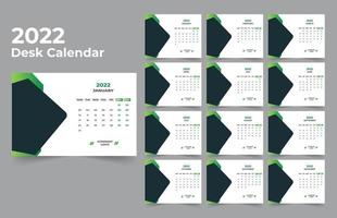 modelo de calendário de mesa. a semana começa na segunda-feira no domingo. conjunto de 12 meses. vetor