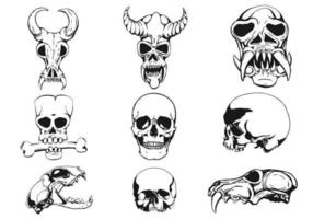 Nine Skulls Vectors