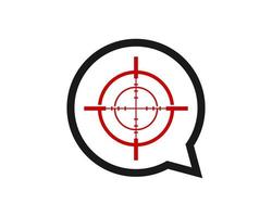 chat de bolha simples com símbolo de atirador dentro