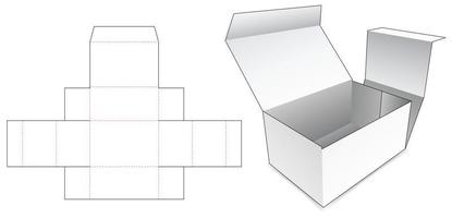 modelo de caixa dobrada cortada vetor