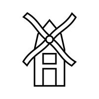 Ícone de linha preta do moinho de vento