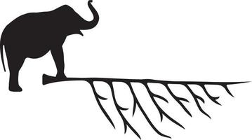 monograma de ramo de elefante vetor