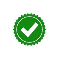 ícone do símbolo de garantia de qualidade da marca de verificação vetor