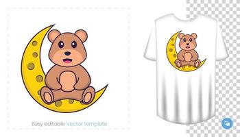 personagem do mascote do urso bonito. pode ser usado para adesivos, padrões, patches, têxteis, papel. ilustração vetorial vetor