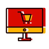 Design de ícone de compras on-line vetor