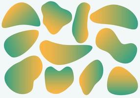 formas abstratas de gradiente líquido verde-amarelo vetor