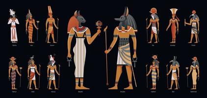 fundo de deuses antigos egípcios vetor