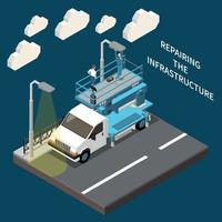 maquinário de manutenção de infraestrutura da cidade vetor