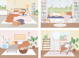conjunto de ilustração vetorial de cores planas em casa estilo nórdico