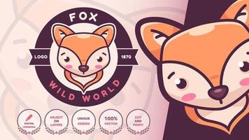 logotipo do personagem de desenho animado Red Fox vetor