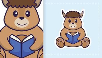 personagem de mascote de ovelhas fofas. pode ser usado para adesivos, patches, têxteis, papel. ilustração vetorial vetor