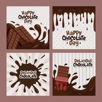 postagem de chocolate feliz na mídia social vetor