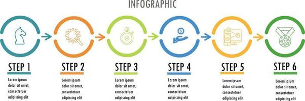 infográficos para o conceito de negócio com opções de ícones ou etapas. vetor