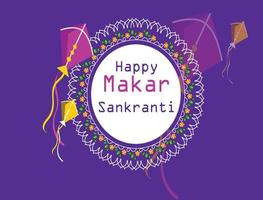 feliz makar sankranti com pipas coloridas festival hindu vetor