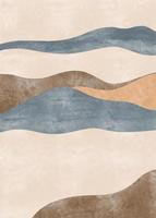paisagem montanhosa abstrata, design minimalista. cor de água abstrata. ilustração do fundo do vetor. vetor