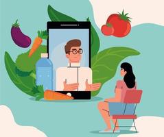 consulta online com nutricionista vetor