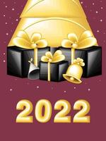 cartão de convite de ano novo 2022 vetor