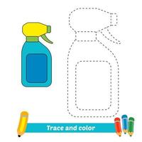 rastreamento e cor para crianças, vetor de garrafa de spray