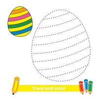 rastreamento e cor para crianças, vetor de ovo de páscoa