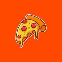 ilustração de queda de pizza fatiada com linguiça fatiada e queijo derretido, vetor de pizza fatiada, ícone de pizza, design de pizza isolada