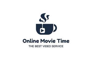 design de logotipo de glifo de serviço de filmes online vetor