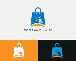 modelo de design de logotipo de loja online vetor