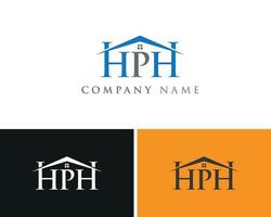 modelo de design de logotipo hph house vetor
