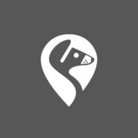 design do logotipo do ícone de localização do guaxinim