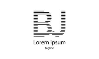 vetor letra inicial bj design de logotipo de tipografia simples