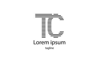 letra inicial do vetor tc design de logotipo de tifografia simples