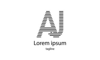 letra inicial do vetor aj design de logotipo de tipografia simples