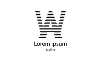 letra inicial do vetor aw design de logotipo de tipografia simples
