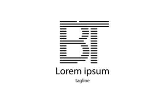 letra inicial do vetor bt design de logotipo de tipografia simples