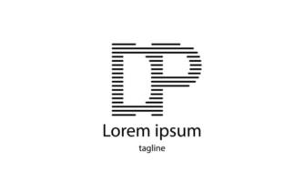 letra inicial de vetor dp design de logotipo de tifografia simples