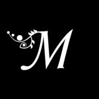 letra inicial do vetor m florish design do logotipo da tipografia