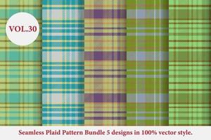 padrão xadrez pacote 5 designs vetor de búfalo, papel de parede de fundo de tecido tartan, coleção de padrões monocromáticos