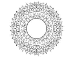 arte da mandala, preto e branco, desenho real, arte para colorir, vintage vetor