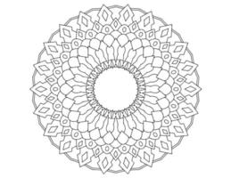 arte da mandala, preto e branco, desenho real, arte para colorir, vintage vetor