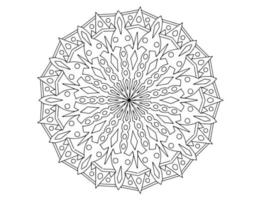 arte da mandala, preto e branco, desenho real, arte para colorir, vintage vetor