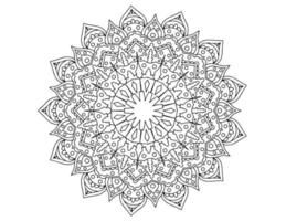 arte da mandala, preto e branco, desenho real, arte para colorir, vintage vetor