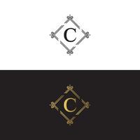 modelo de vetor de design de logotipo de marca de luxo c
