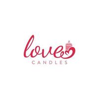 amor velas logotipo lettering design grátis vetor