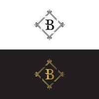 modelo de design de logotipo de marca de luxo b vetor