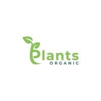 plantas orgânicas logotipo lettering design livre vetor